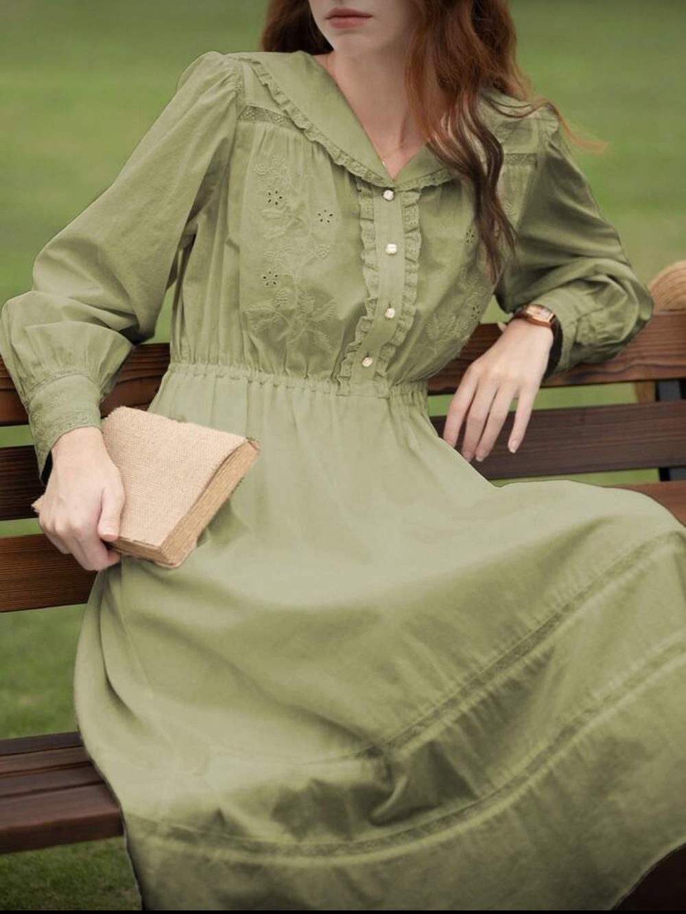 Sailor Collar Button Front Dress
